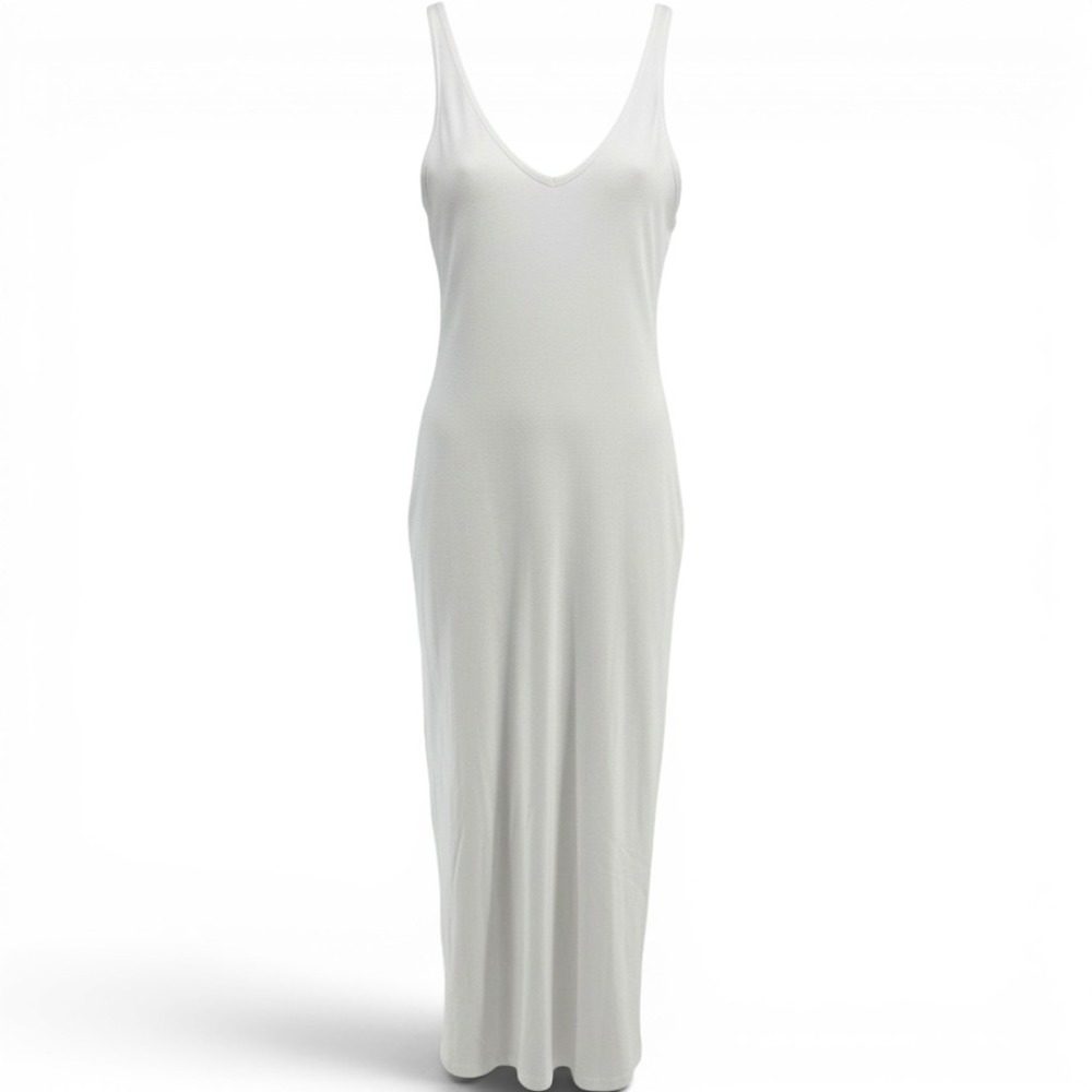 Nili Lotan Dress Womens L Stevie Dress White Halter V-Neck Maxi NEW